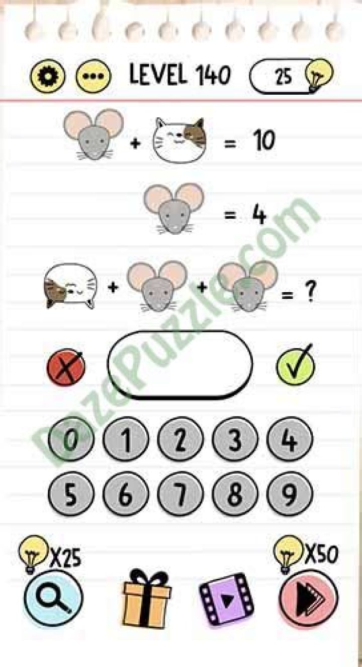 Brain Test Level 140 Answers Brain Test Level 140 Answers