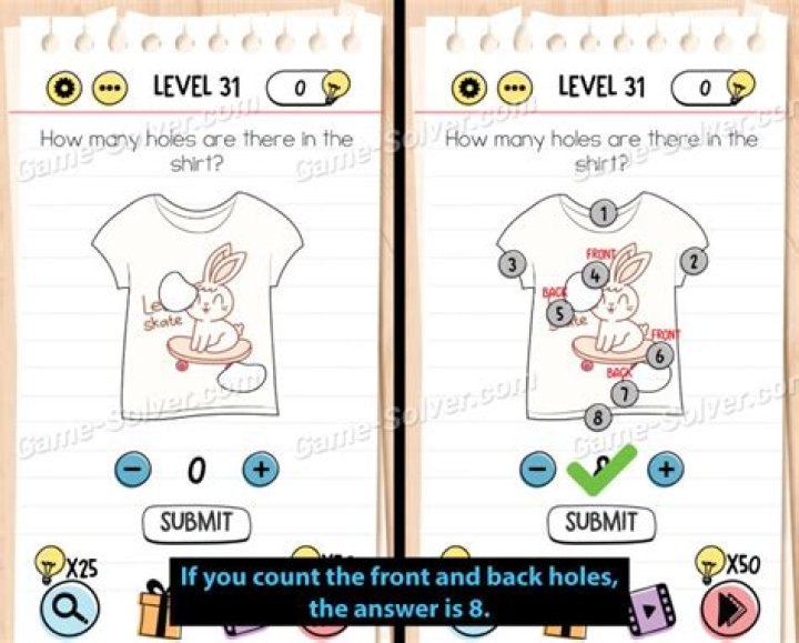 Brain Test Level 31 Answers Brain Test Level 31 Answers