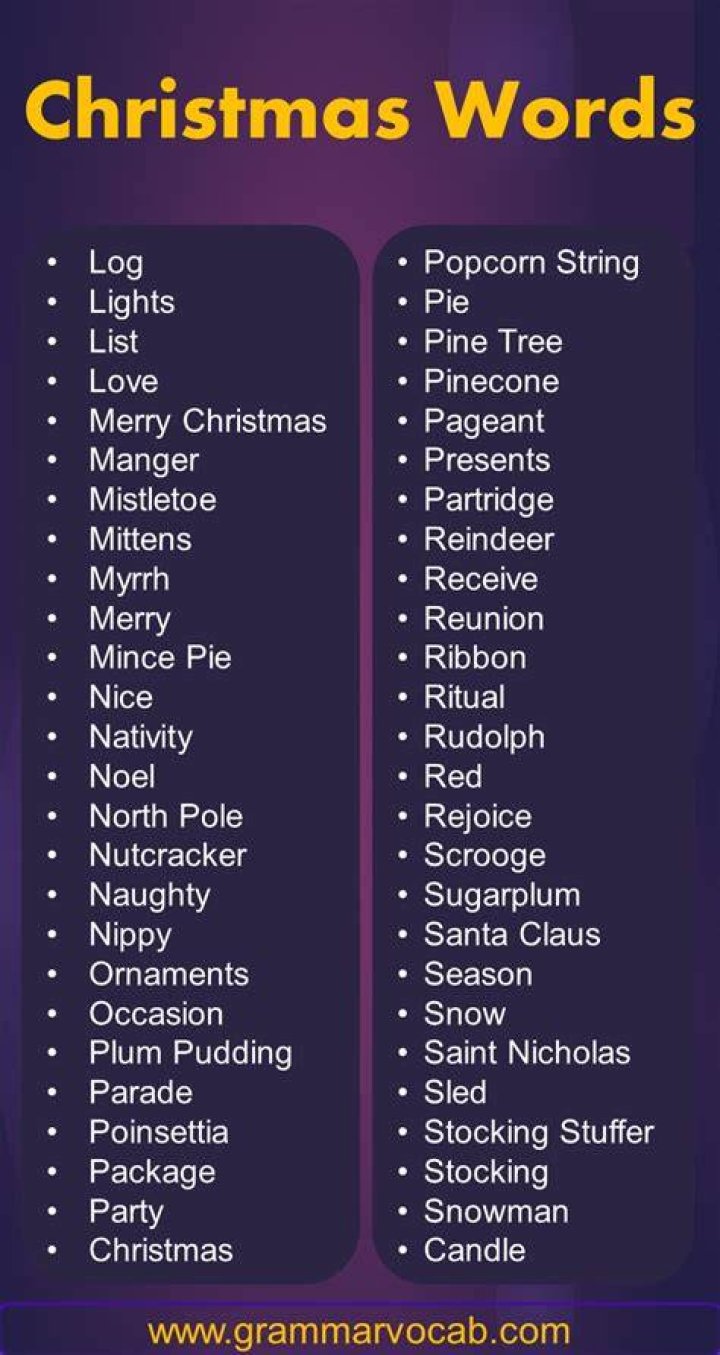Christmas Words 8 Letters