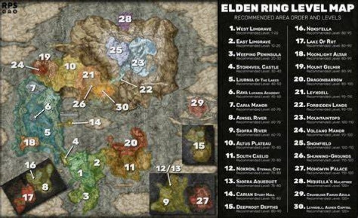 Elden Ring Areas By Level