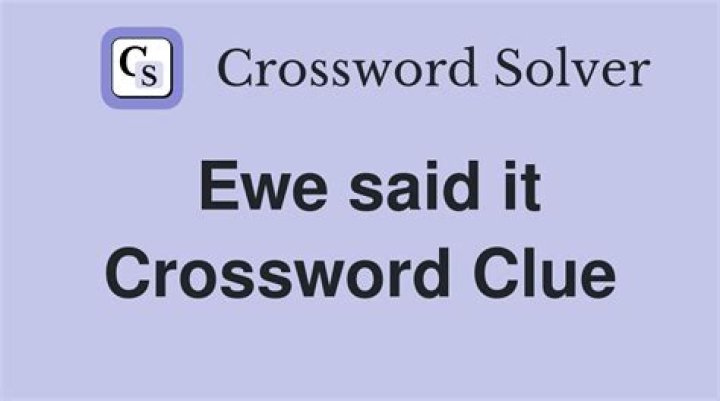 Ewe said it! Crossword Clue