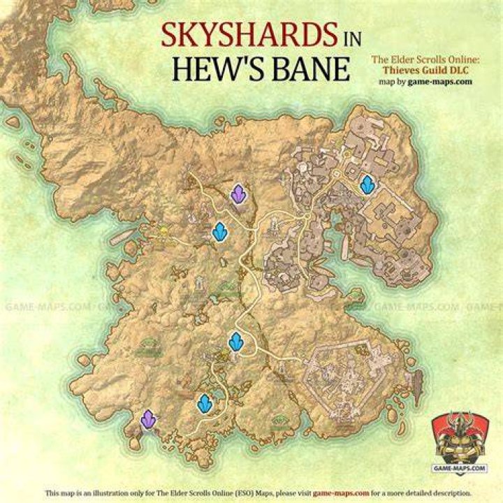 Hew's Bane Skyshards Location Map The Elder Scrolls Online (ESO)