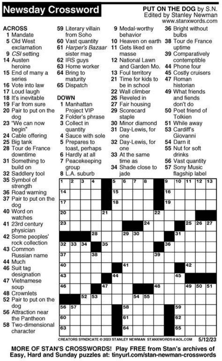 Newsday Crossword