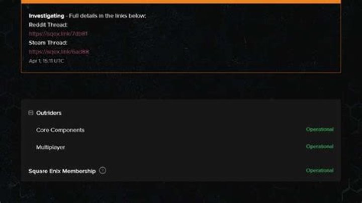 Outriders Server Status Link