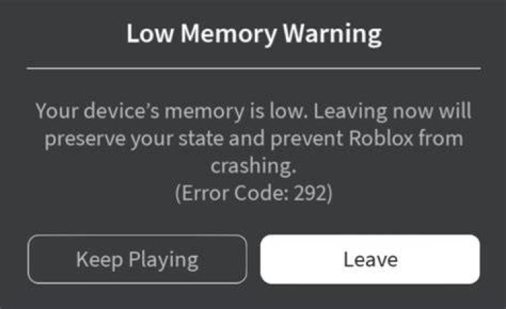roblox memory error