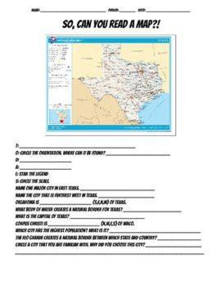TODALS 1(map practice) — Printable Worksheet