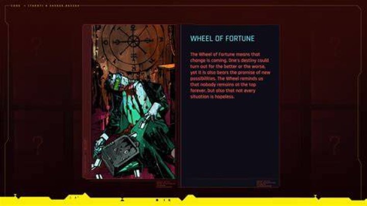 Wheel of Fortune - Cyberpunk 2077 Tarot Card - Cyberpunk 2077