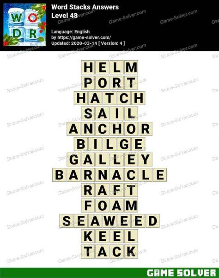 Word Stacks Level 3941 Answers