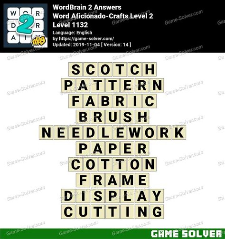 WordBrain 2 Word Aficionado-Crafts Level 1 Answers