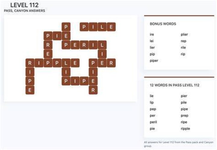 Wordscapes level 112