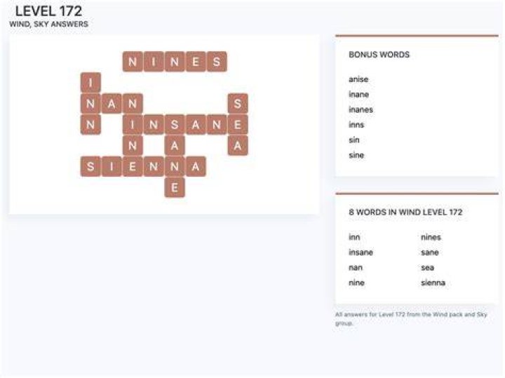Wordscapes level 172